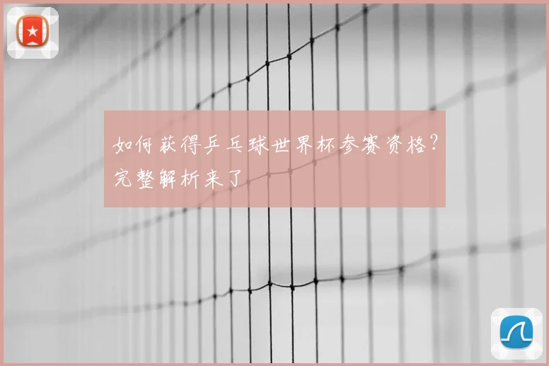 如何获得乒乓球世界杯参赛资格？完整解析来了